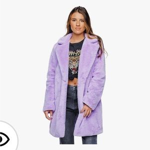 Buddy Love Women’s Diana Faux Fur Mid Thigh Winter Coat.